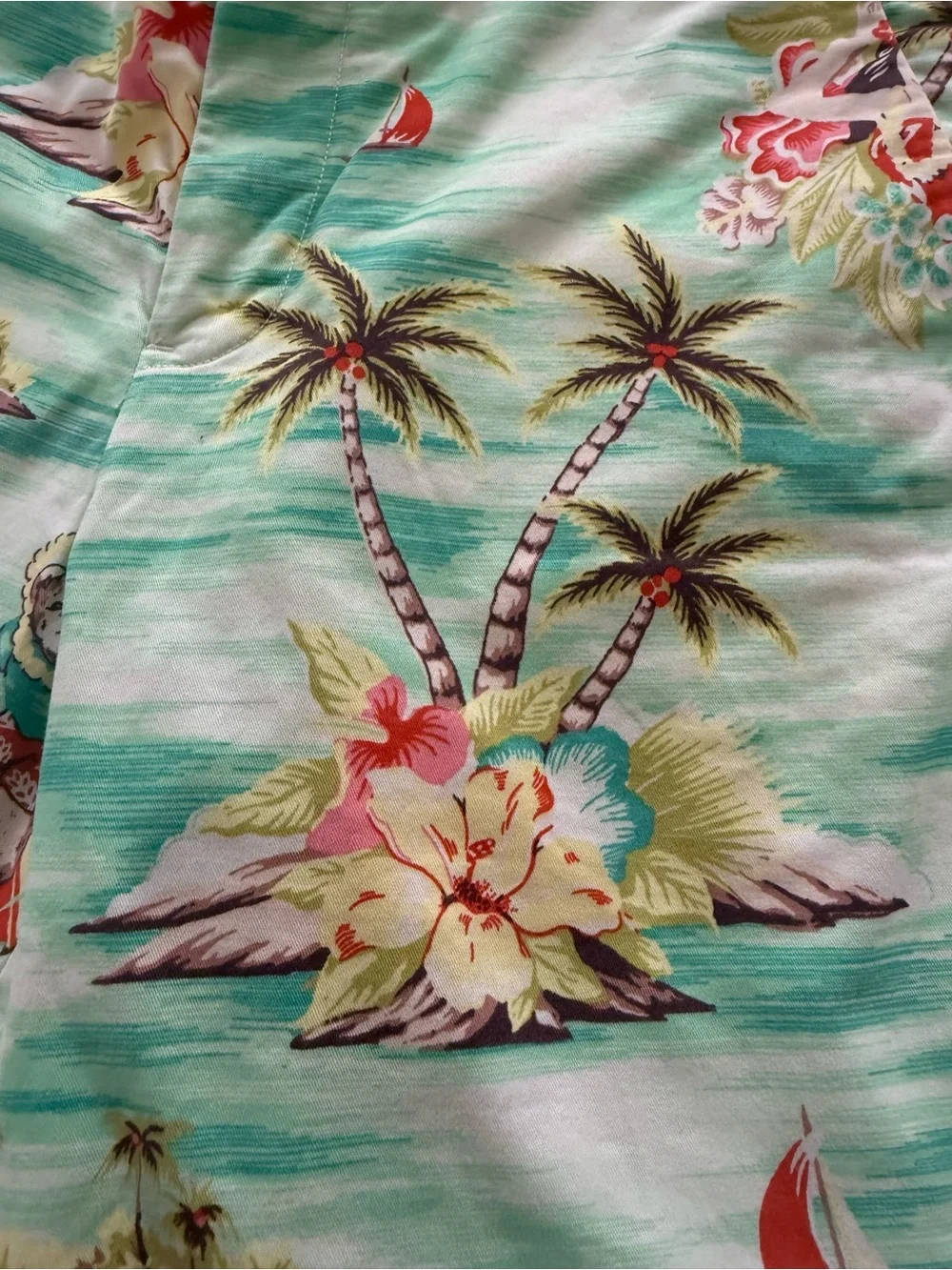 Polo by Ralph Lauren Men’s Mint Tropical Print cotton dress short